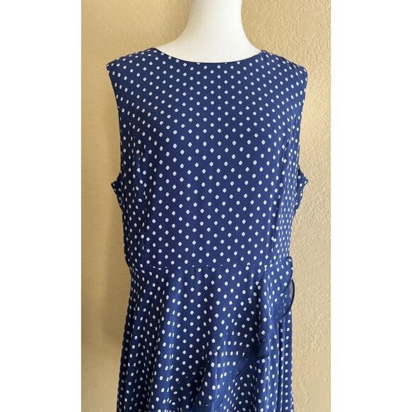Maison Jules Womens Navy Blue Sheer Floral Ruffle Sheath Dress Size XXL - Picture 9 of 10
